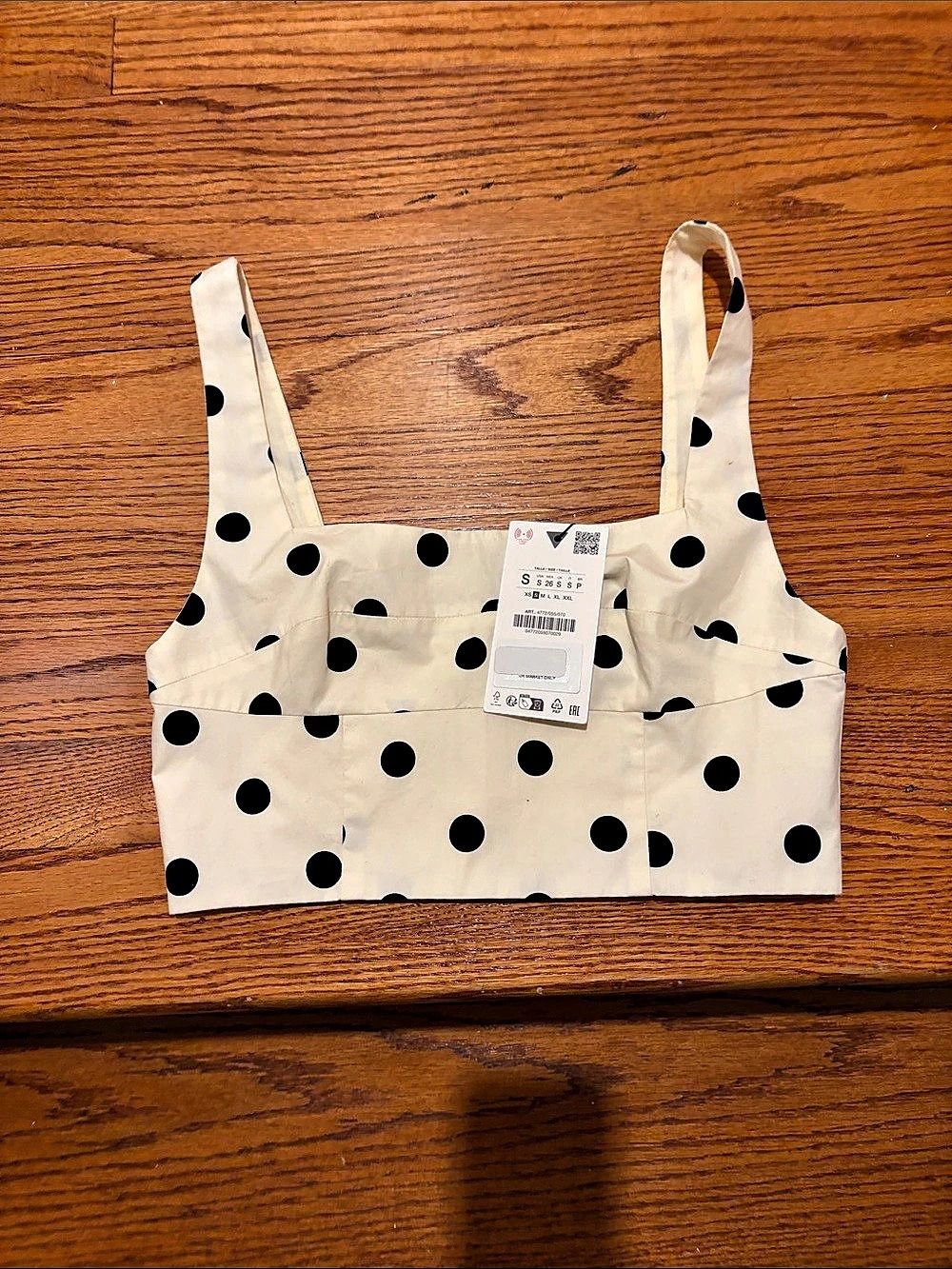 Zara Polka Dot Crop Top in White & Black